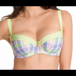 NWT FREYA TOTALLY TARTAN BRA ZEST SIZE 32 FF